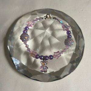 Purple pink teddy bear bracelet